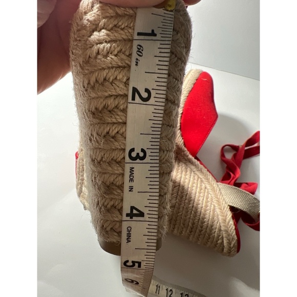 Red Espadrille Wedge Sandals - Picture 7 of 8